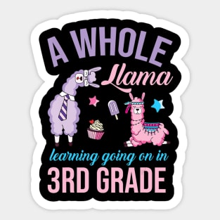 A whole llama learning going on in Third Grade Gift Lover Sticker